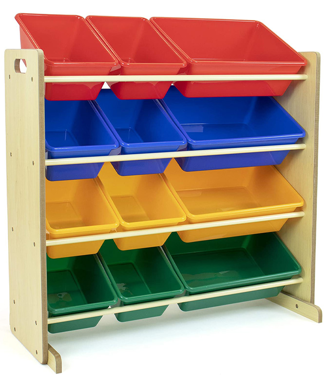 Organizador de juguetes para niños con cajas de almacenamiento